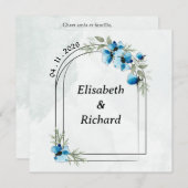 Invitation "Fleurs bleues" 招待状 (正面/裏面)