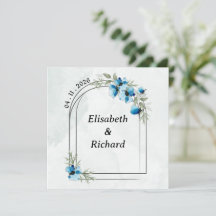 Invitation "Fleurs bleues"