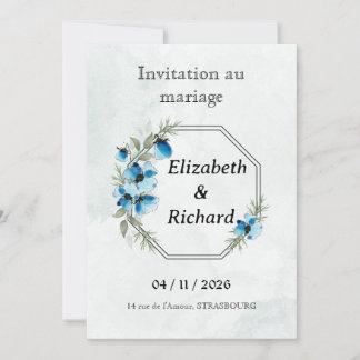 Invitation "Fleurs bleues" 招待状