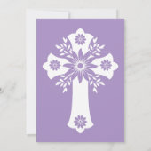 Invitation Floral Cross Baptism Lilac 招待状 (裏面)