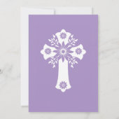 Invitation Floral Cross Baptism Lilac 招待状 (裏面)