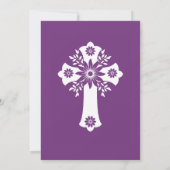 Invitation Floral Cross Baptism Sweet Plum 招待状 (裏面)