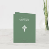 Invitation Floral Cross Christening Fern Green シーズンカード (裏面)
