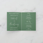 Invitation Floral Cross Christening Fern Green シーズンカード (内部)