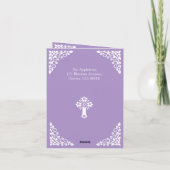 Invitation Floral Cross Christening Lilac シーズンカード (裏面)