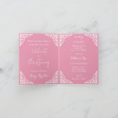 Invitation Floral Cross Christening Rose Pink シーズンカード (内部)