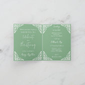 Invitation Floral Cross Christening Sage Green シーズンカード (内部)