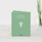Invitation Floral Cross Christening Sage Green シーズンカード (裏面)