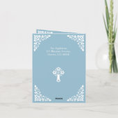 Invitation Floral Cross Christening Sky Blue シーズンカード (裏面)