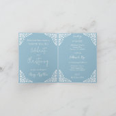 Invitation Floral Cross Christening Sky Blue シーズンカード (内部)
