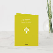 Invitation Floral Cross Christening Yellow シーズンカード (裏面)