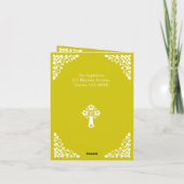 Invitation Floral Cross Christening Yellow シーズンカード (裏面)
