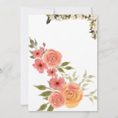 Invitation florale rose et marguerites | Mariage 招待状 (裏面)