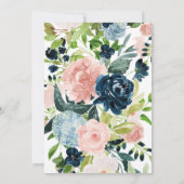 Invitation for 90th Birthday with Pink Blue Roses  招待状 (裏面)