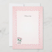 invitation for baby shower, it is a girl 招待状 (裏面)