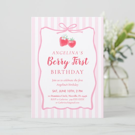 Invitation for Elegant First Birthday . 招待状 (スタンド正面)