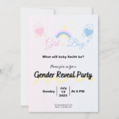 Invitation Gender Reveal Boy or Girl? 招待状 (正面)