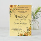 Invitation Golden Yellow Flowers Wedding Suite 招待状 (スタンド正面)