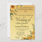 Invitation Golden Yellow Flowers Wedding Suite 招待状 (正面)