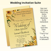 Invitation Golden Yellow Flowers Wedding Suite 招待状