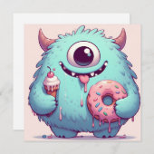 Invitation “Le p’tit monstre gourmand“ 招待状 (正面/裏面)