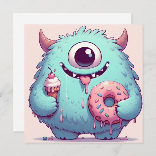 Invitation “Le p’tit monstre gourmand“ 招待状 (正面/裏面)