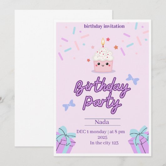 Invitation Magical Birthday Party 招待状 (正面/裏面)