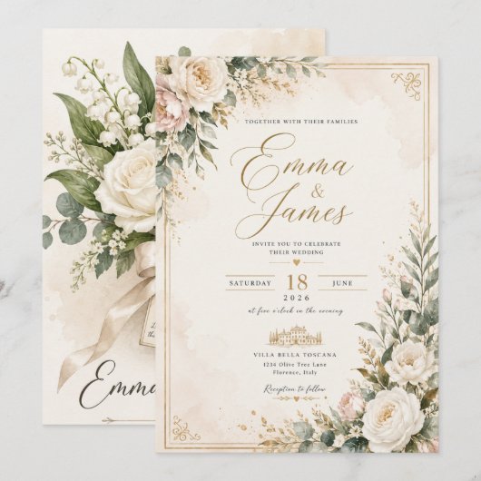 invitation mariage サンキューカード (正面/裏面)