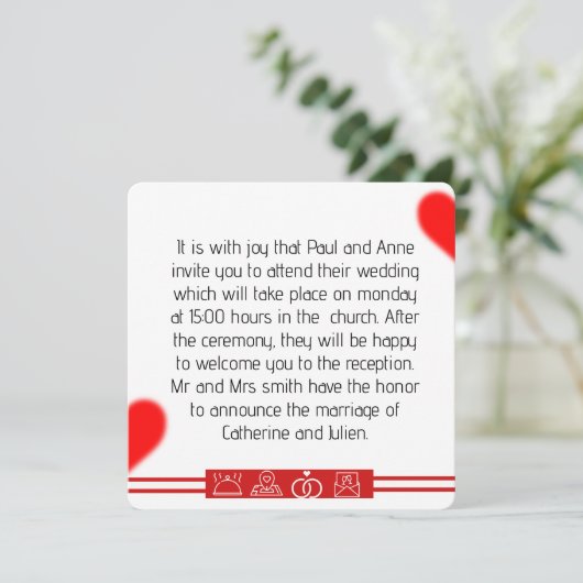 invitation mariage  招待状 (スタンド正面)