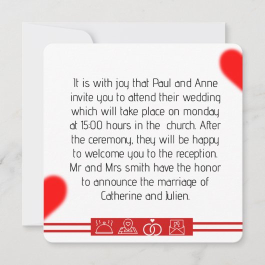 invitation mariage  招待状 (正面)