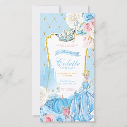 Invitation numérique princesse cendrillon (正面)