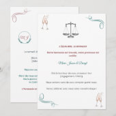 Invitation PACS ou Fiançailles Chic 招待状 (正面/裏面)