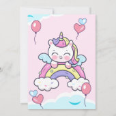 Invitation Personnalisée Licorne Anniversair tout  招待状 (裏面)