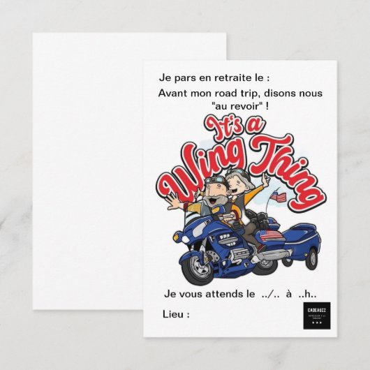 Invitation Pot de départ en retraite セーブザデート (正面/裏面)