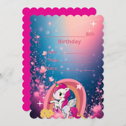 Invitation princess party  招待状 (正面/裏面)