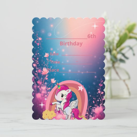 Invitation princess party  招待状 (スタンド正面)