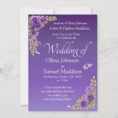 Invitation Purple Mauve Flowers Wedding Suite 招待状 (正面)