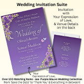 Invitation Purple Mauve Flowers Wedding Suite 招待状