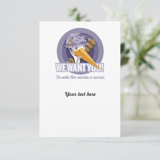 Invitation Recruting baby shower 招待状 (スタンド正面)