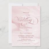Invitation simple de mariage pivoine rose 招待状 (正面)