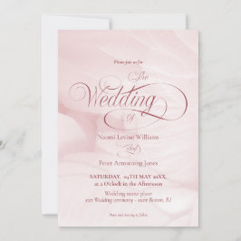 Invitation simple de mariage pivoine rose 招待状
