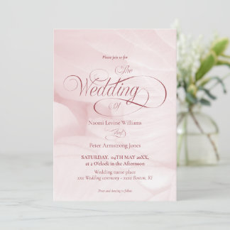 Invitation simple de mariage pivoine rose 招待状