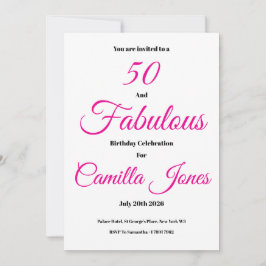 Invitation to a 50th Birthday Party 招待状