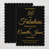 Invitation to a 50th Birthday Party 招待状 (正面/裏面)