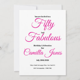 Invitation to a 50th Birthday Party 招待状