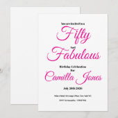 Invitation to a 50th Birthday Party 招待状 (正面/裏面)