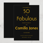 Invitation to a 50th Birthday Party 招待状 (正面/裏面)