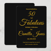 Invitation to a 50th Birthday Party 招待状 (正面/裏面)