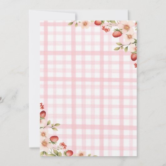 Invitation to a baby shower with a berry theme 招待状 (裏面)