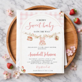 Invitation to a baby shower with a berry theme 招待状